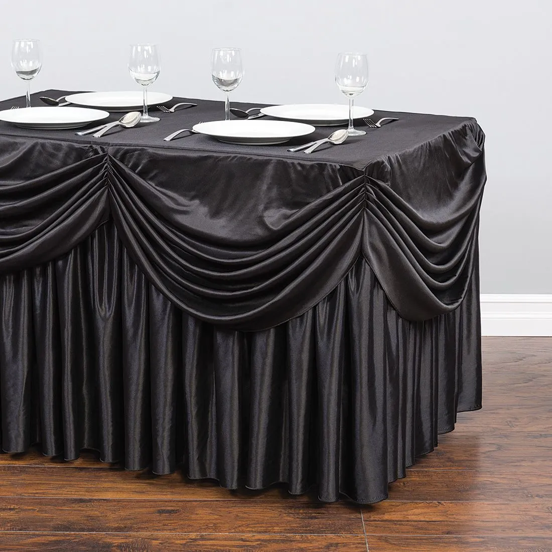 4 ft. Drape Chiffon All-In-1 Tablecloth/Pleated Skirt (8 colors)