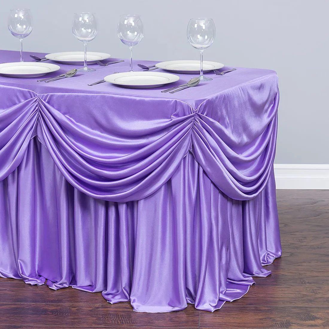 4 ft. Drape Chiffon All-In-1 Tablecloth/Pleated Skirt (8 colors)