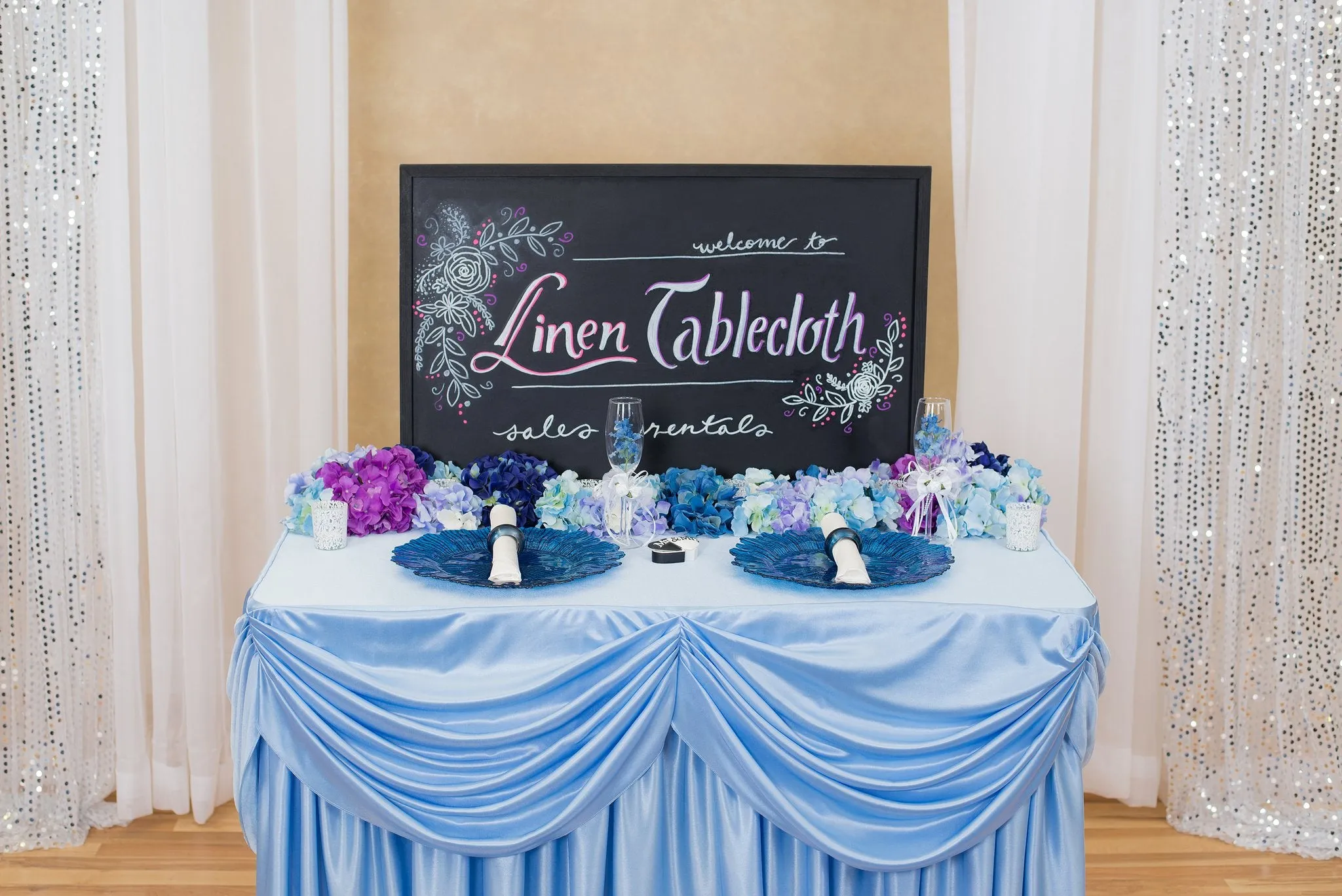 4 ft. Drape Chiffon All-In-1 Tablecloth/Pleated Skirt (8 colors)