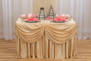 4 ft. Drape Chiffon All-In-1 Tablecloth/Pleated Skirt (8 colors)