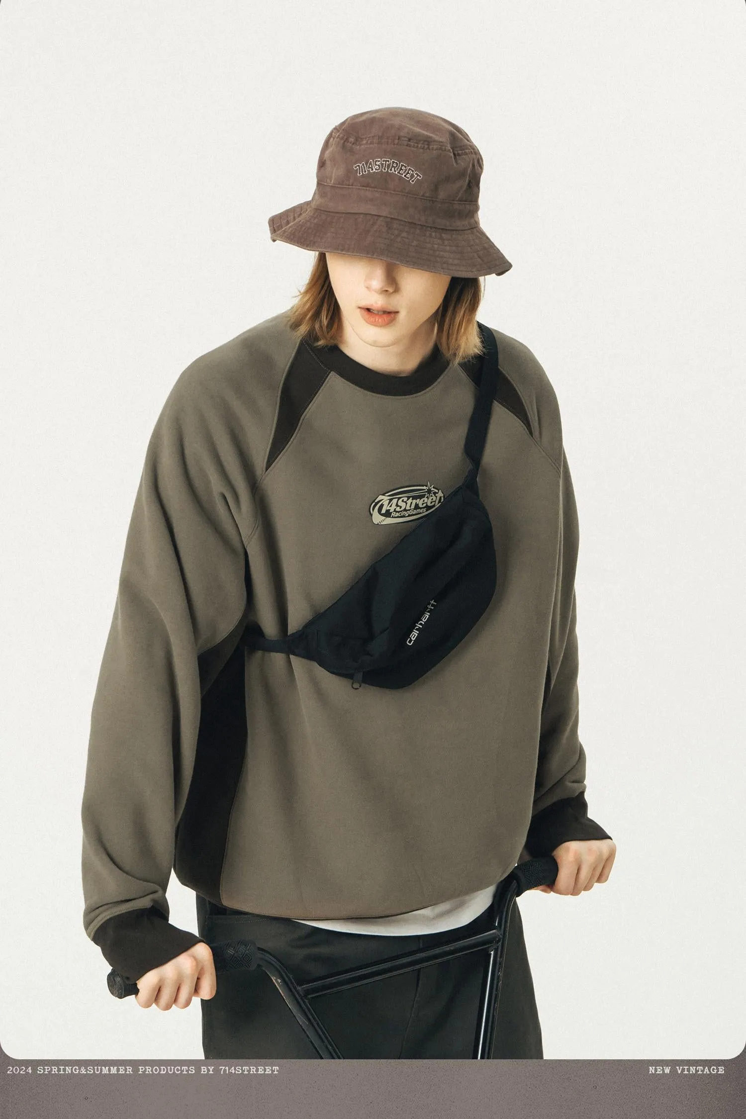 714STREET プリントラグランスリーブTシャツ 714ST006