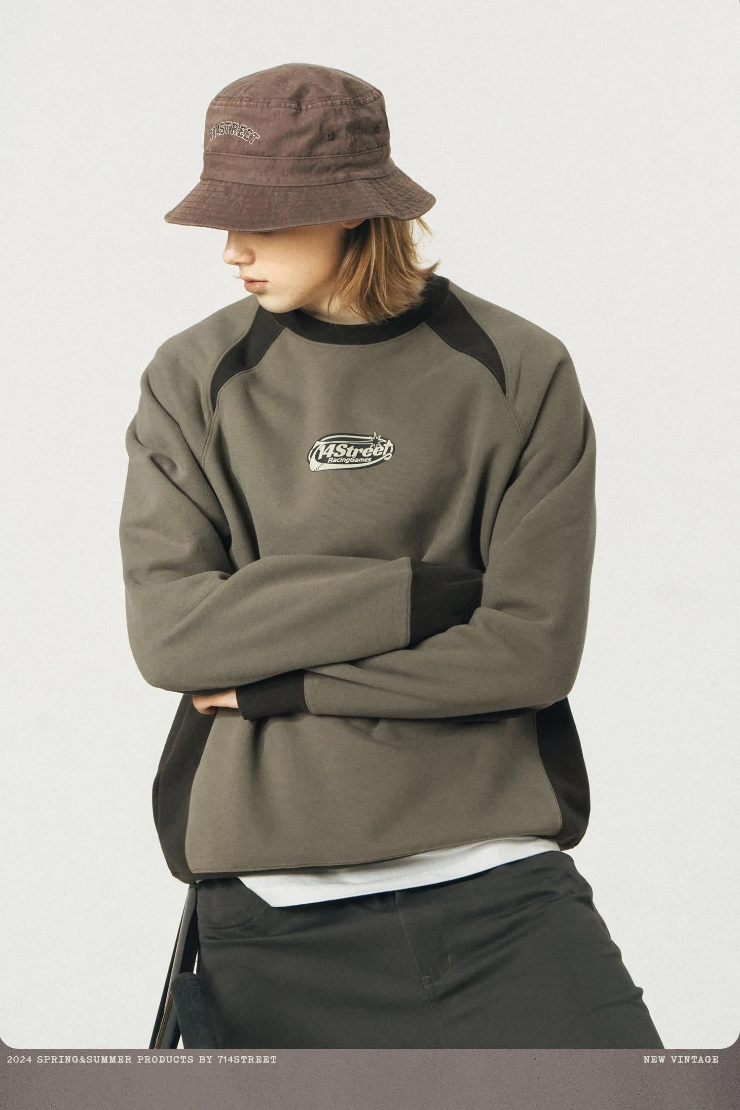 714STREET プリントラグランスリーブTシャツ 714ST006