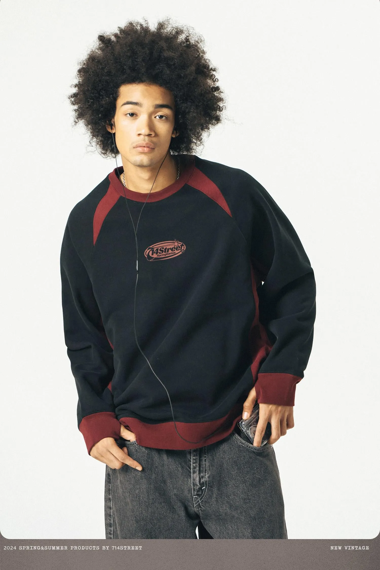 714STREET プリントラグランスリーブTシャツ 714ST006