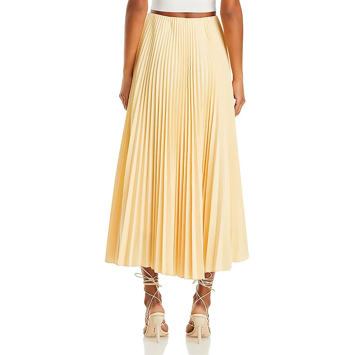 A.L.C. Womens High Rise Midi Pleated Skirt