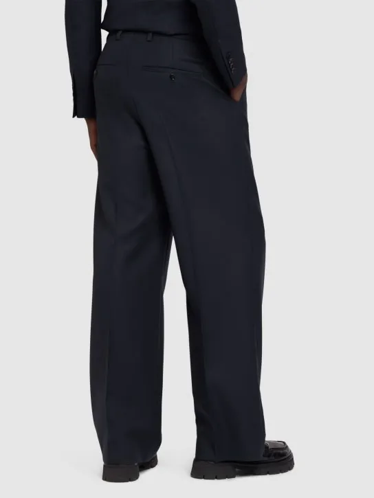 AMI Paris   Wide wool gabardine pants 