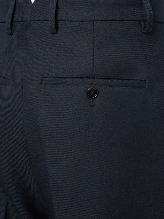 AMI Paris   Wide wool gabardine pants 