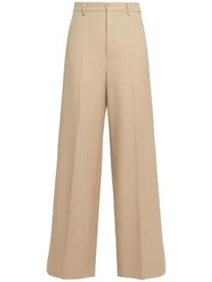 AMI Paris   Wide wool gabardine pants 