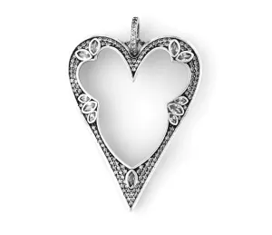 Art Deco Open CZ Heart Pendant