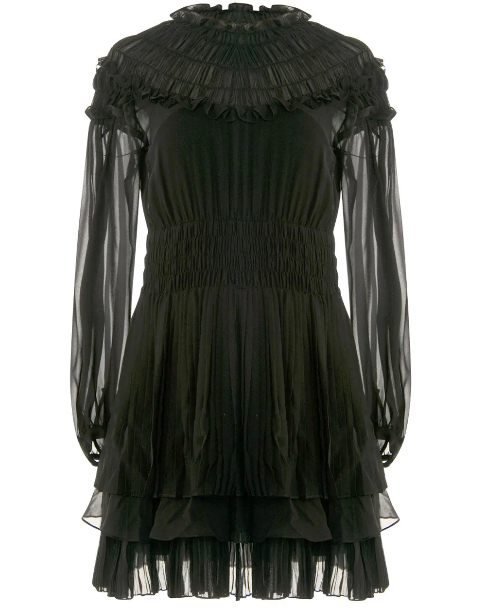Black Long Sleeve Mini Dress