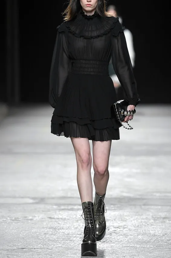 Black Long Sleeve Mini Dress