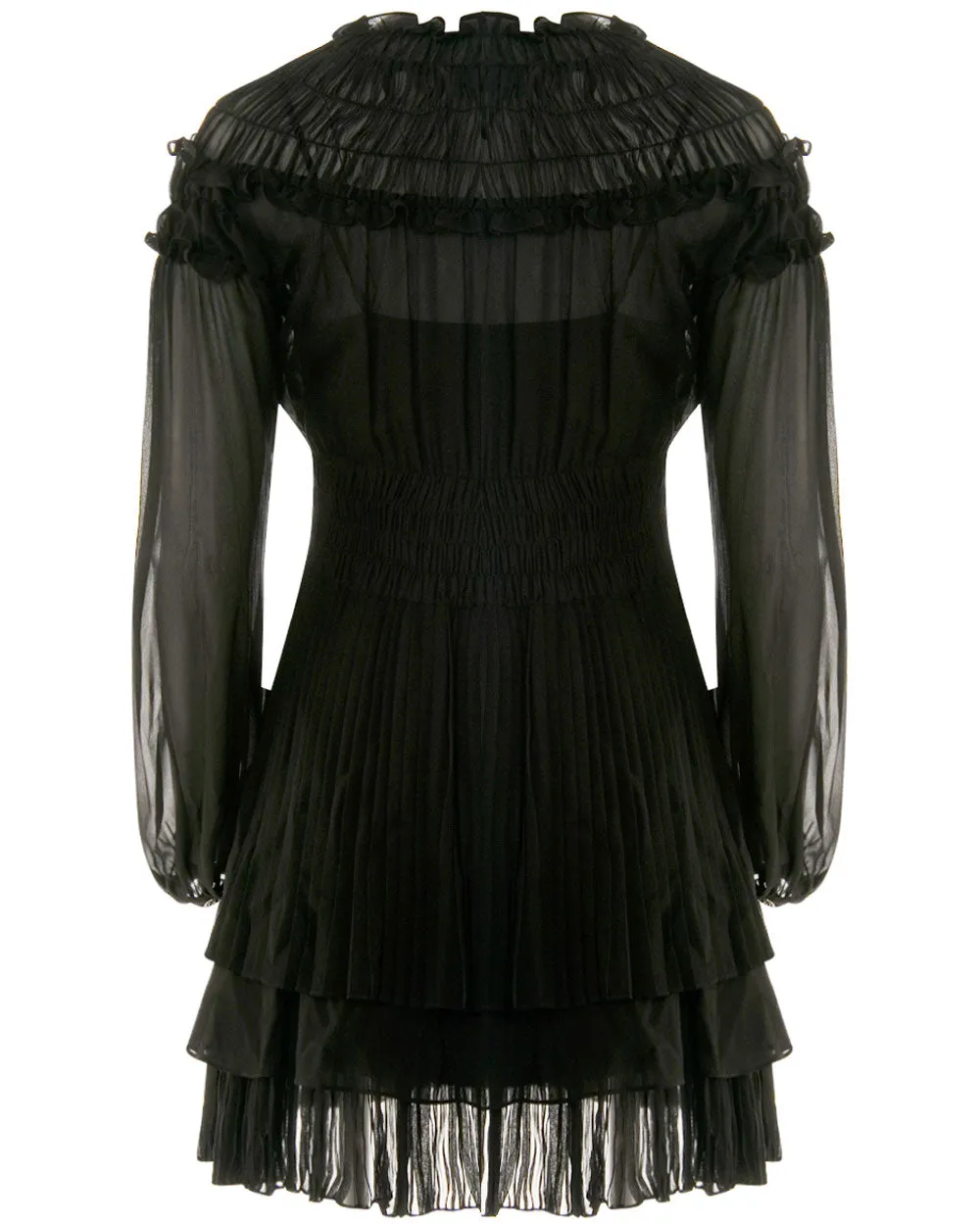 Black Long Sleeve Mini Dress