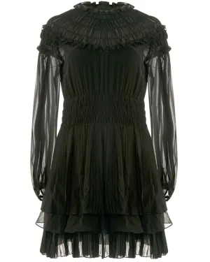 Black Long Sleeve Mini Dress