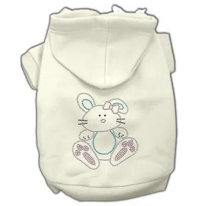Bunny Rhinestone Hoodies Cream L (14)