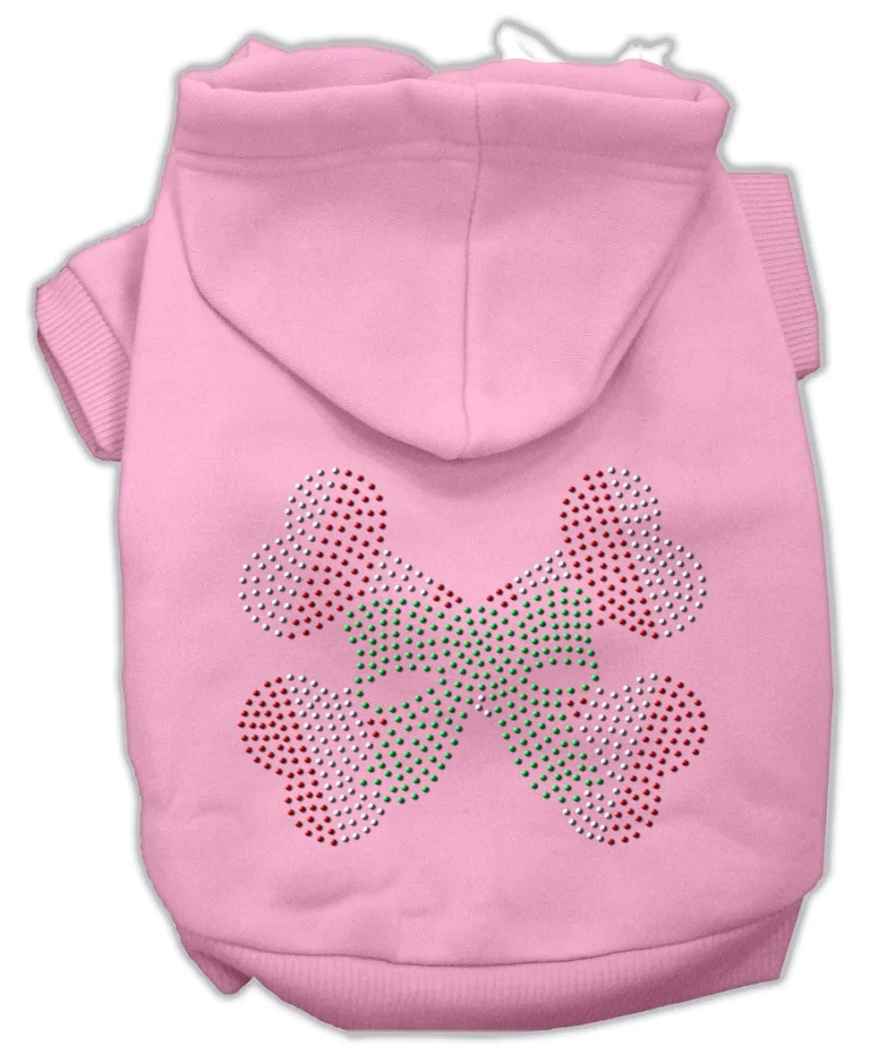 Candy Cane Crossbones Rhinestone Hoodie Pink Xs (8)