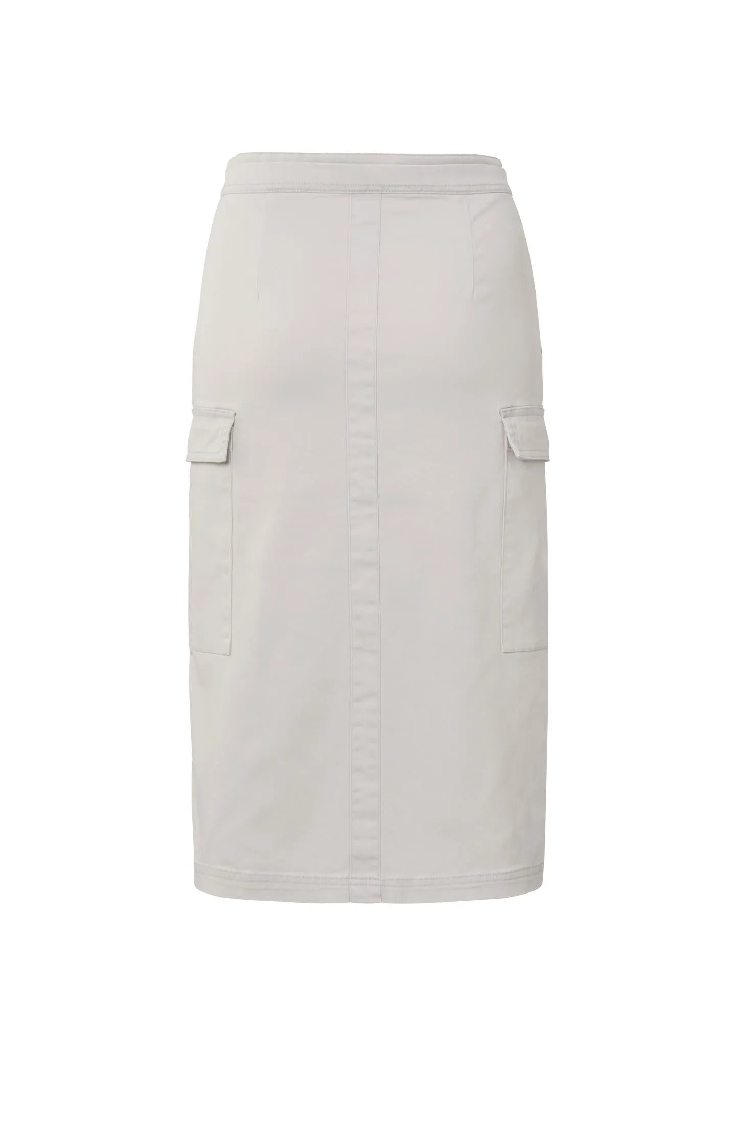 Cargo midi skirt with slit, pockets, pleated details and zip
