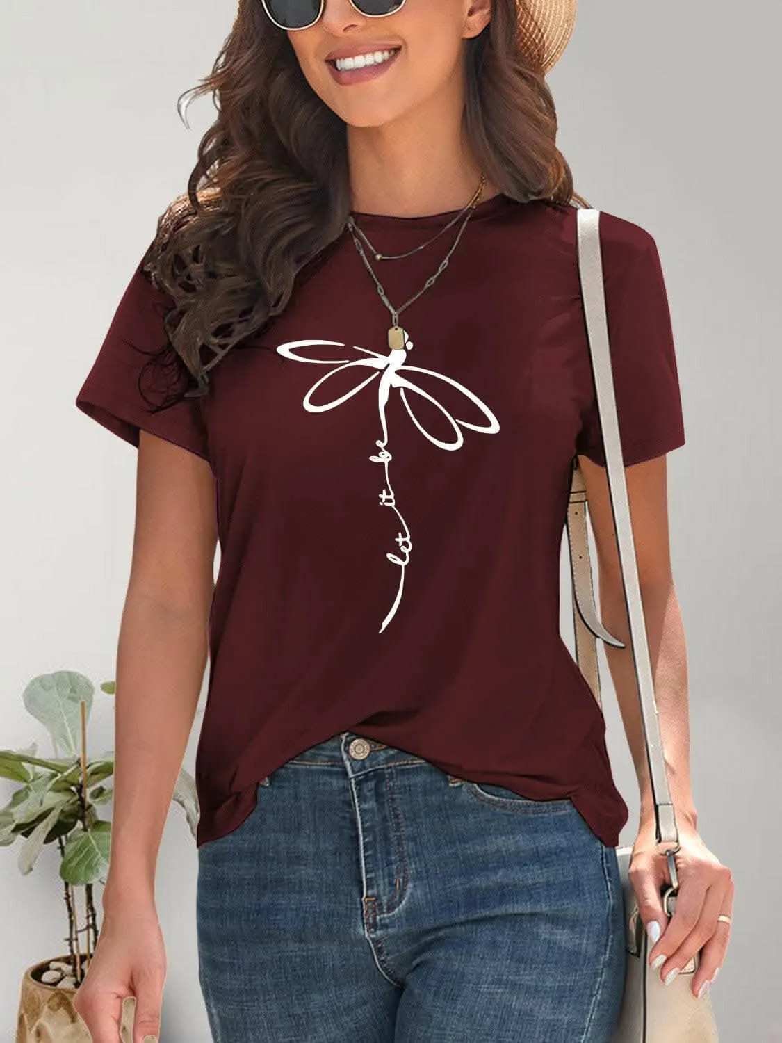 Chic dragonfly graphic tee