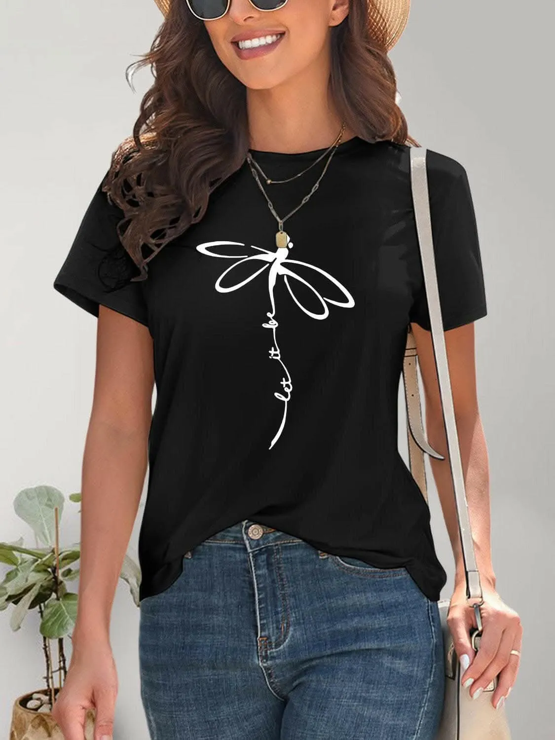Chic dragonfly graphic tee