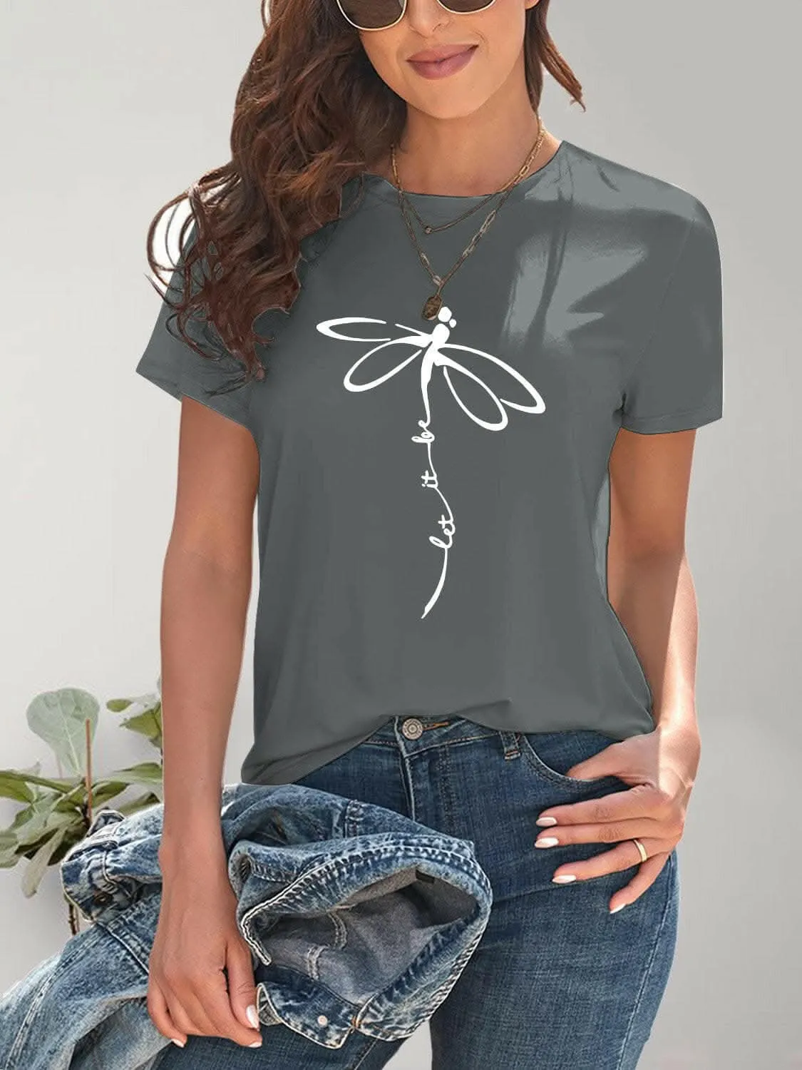 Chic dragonfly graphic tee