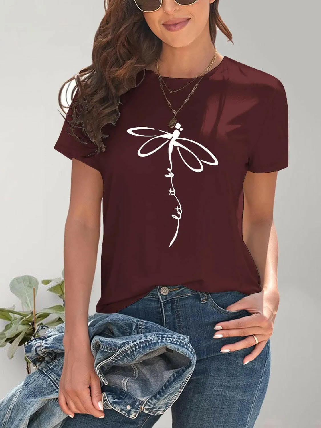 Chic dragonfly graphic tee