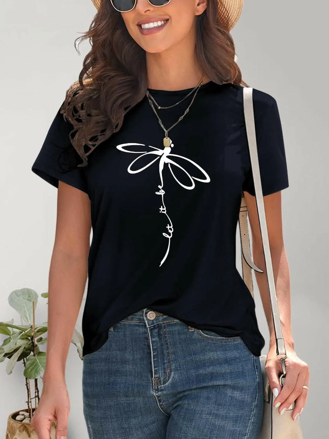 Chic dragonfly graphic tee
