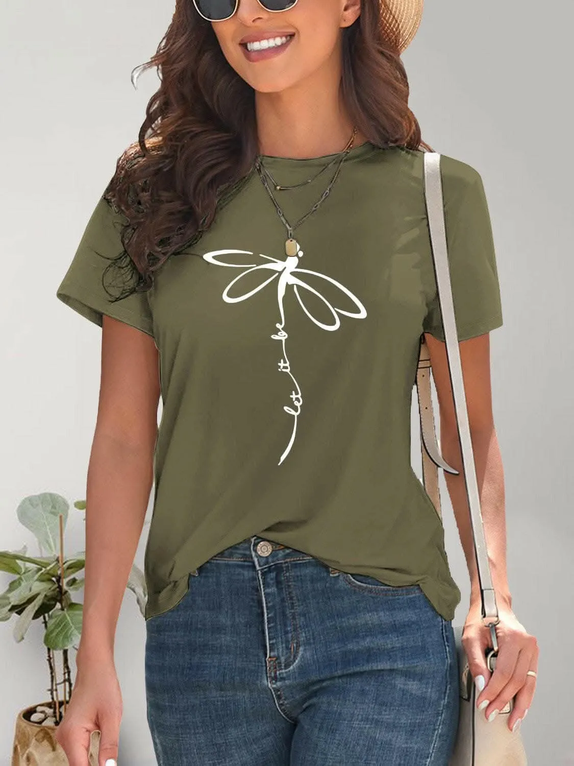 Chic dragonfly graphic tee