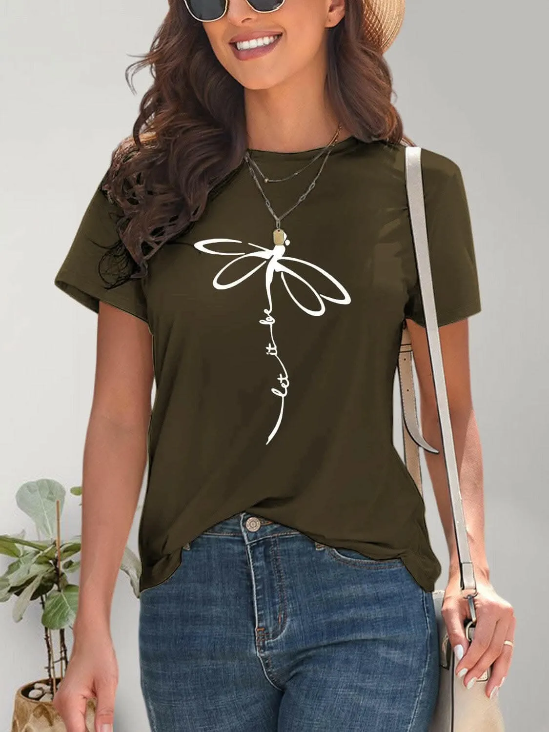 Chic dragonfly graphic tee