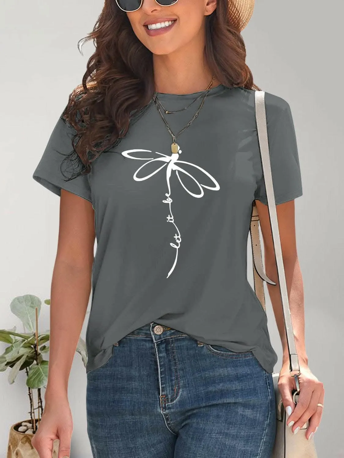 Chic dragonfly graphic tee
