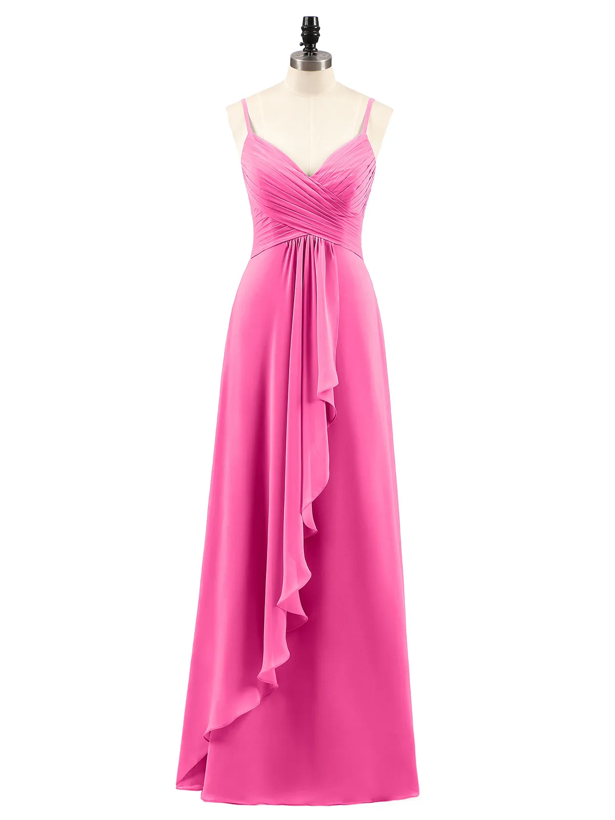 Chiffon Bridesmaid Dresses with Cascade Skirt-Azalea Plus Size