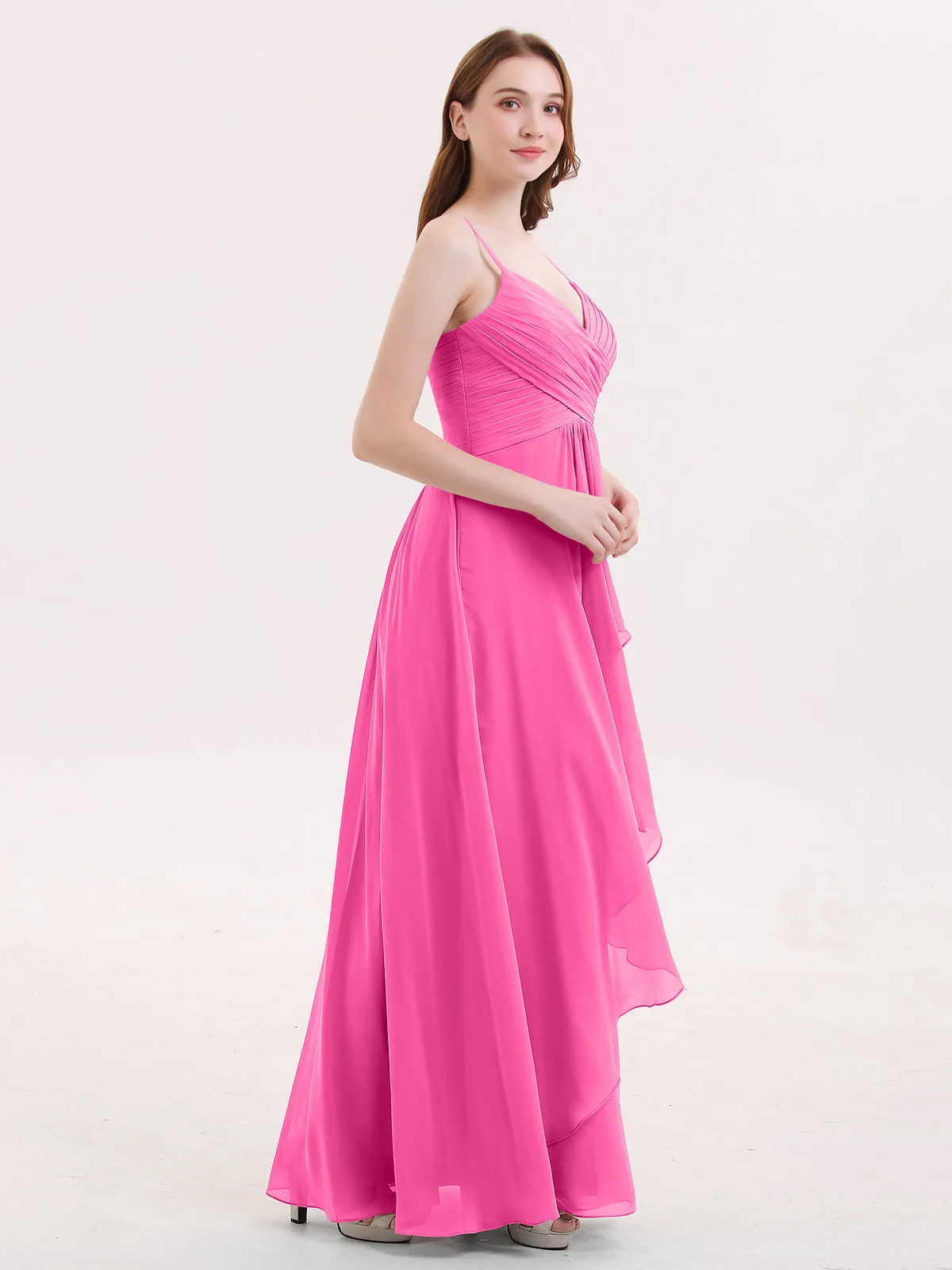 Chiffon Bridesmaid Dresses with Cascade Skirt-Azalea Plus Size