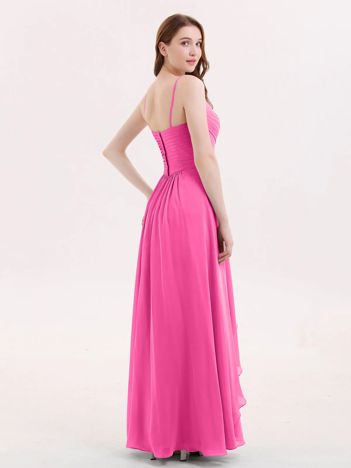 Chiffon Bridesmaid Dresses with Cascade Skirt-Azalea Plus Size