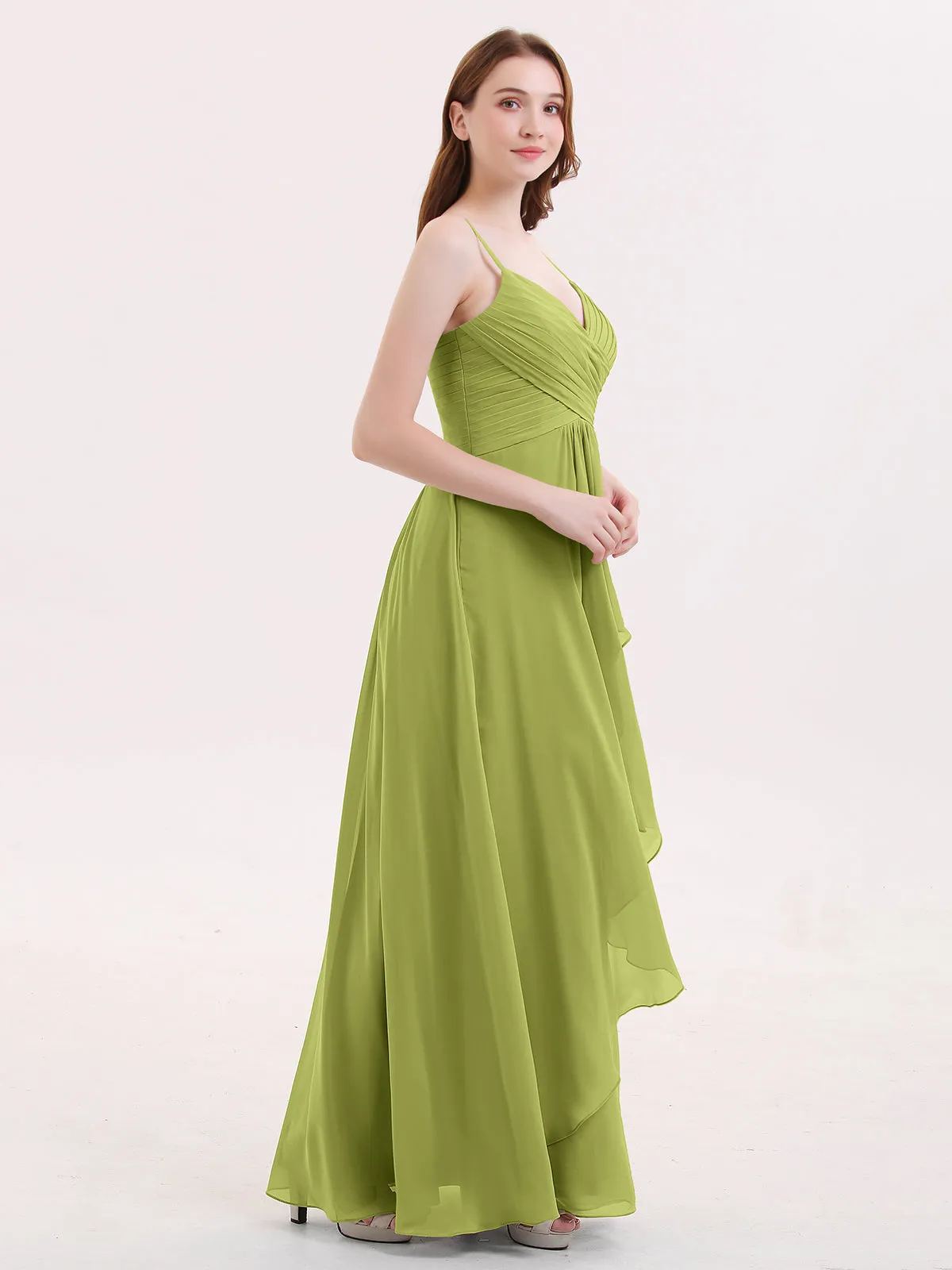 Chiffon Bridesmaid Dresses with Cascade Skirt-Clover Plus Size