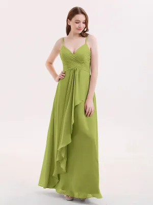 Chiffon Bridesmaid Dresses with Cascade Skirt-Clover Plus Size