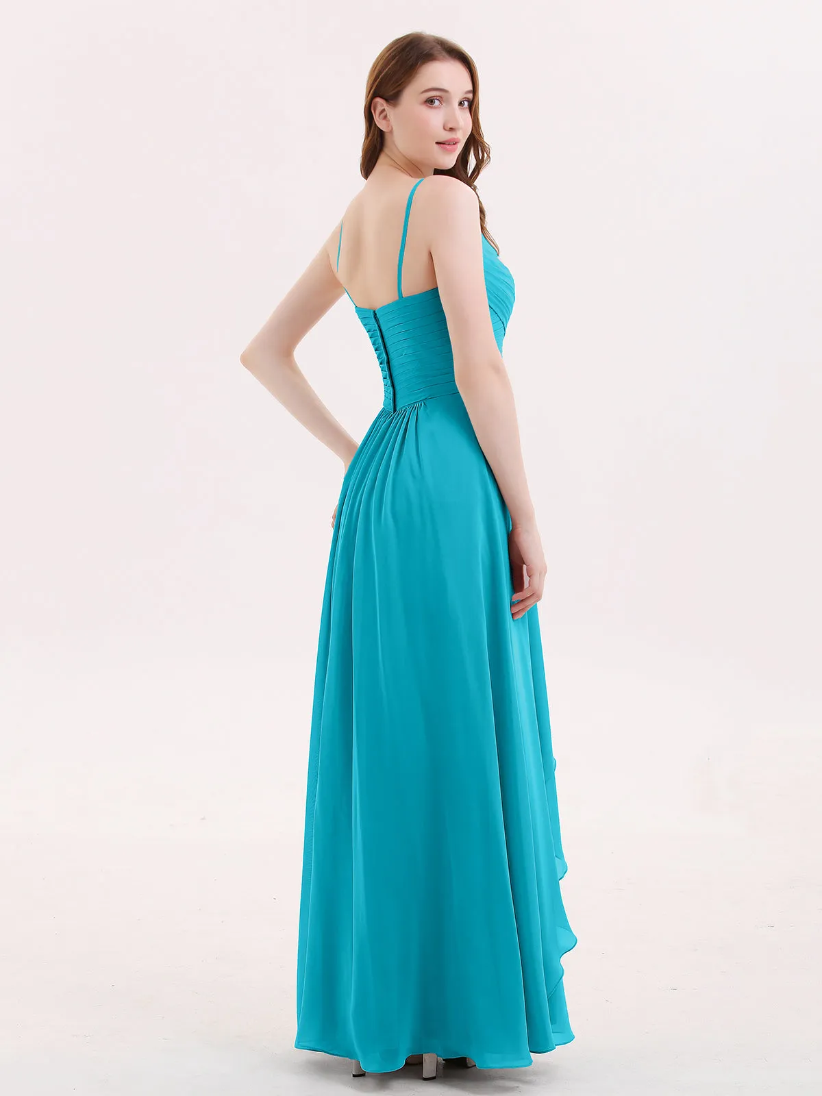 Chiffon Bridesmaid Dresses with Cascade Skirt-Jade Plus Size