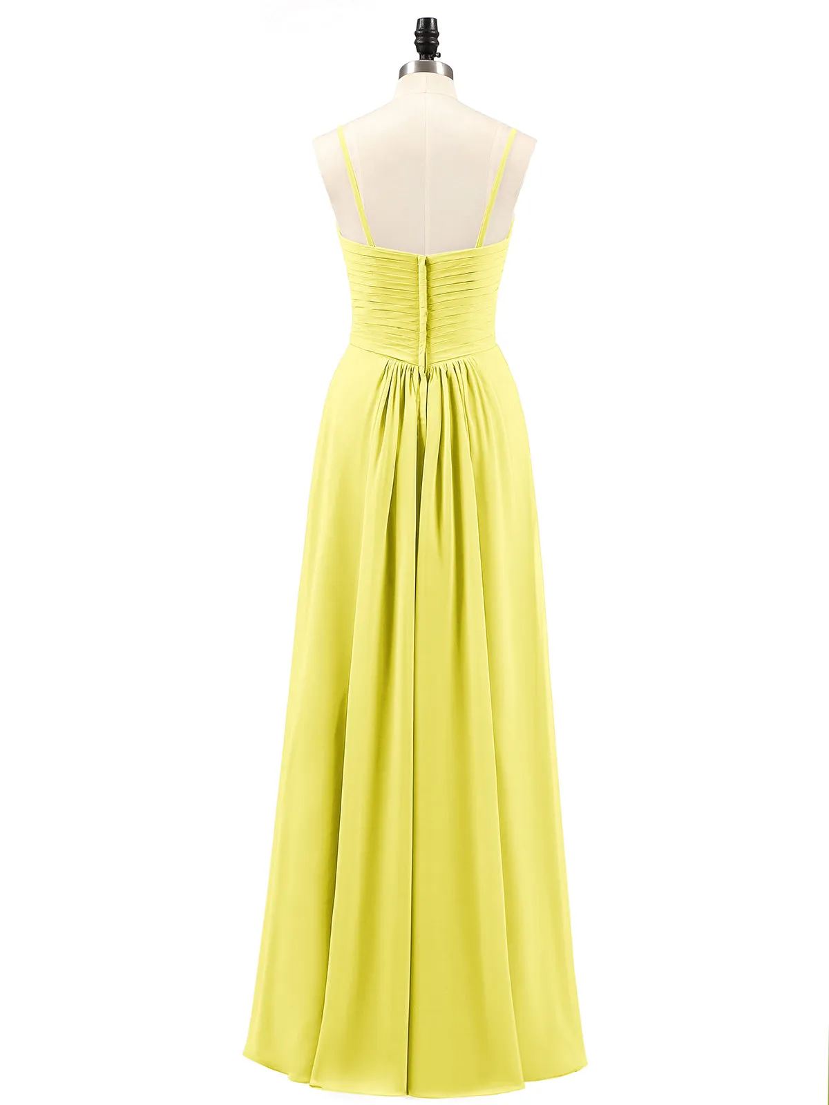 Chiffon Bridesmaid Dresses with Cascade Skirt-Lemon Plus Size
