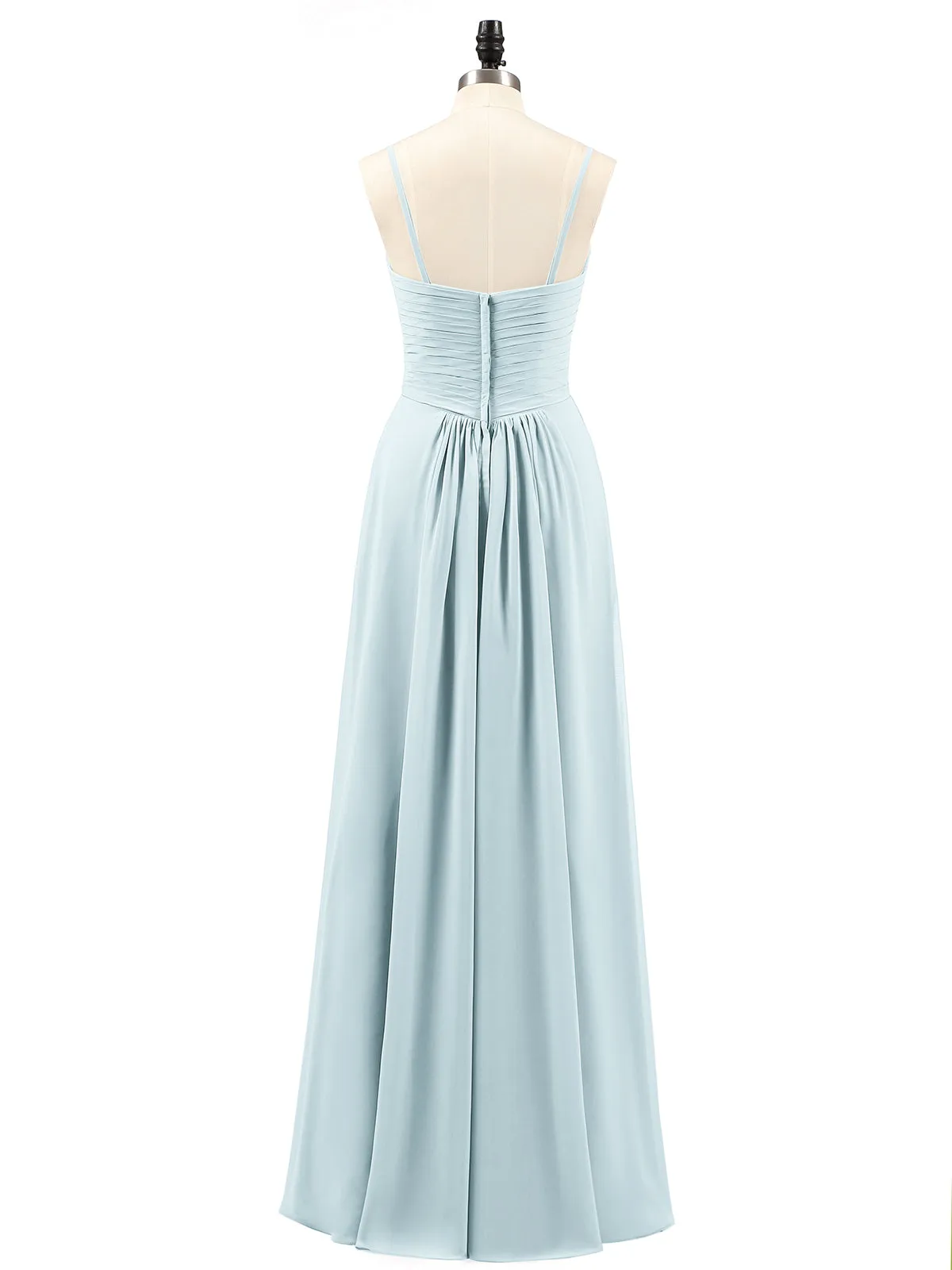 Chiffon Bridesmaid Dresses with Cascade Skirt-Mist