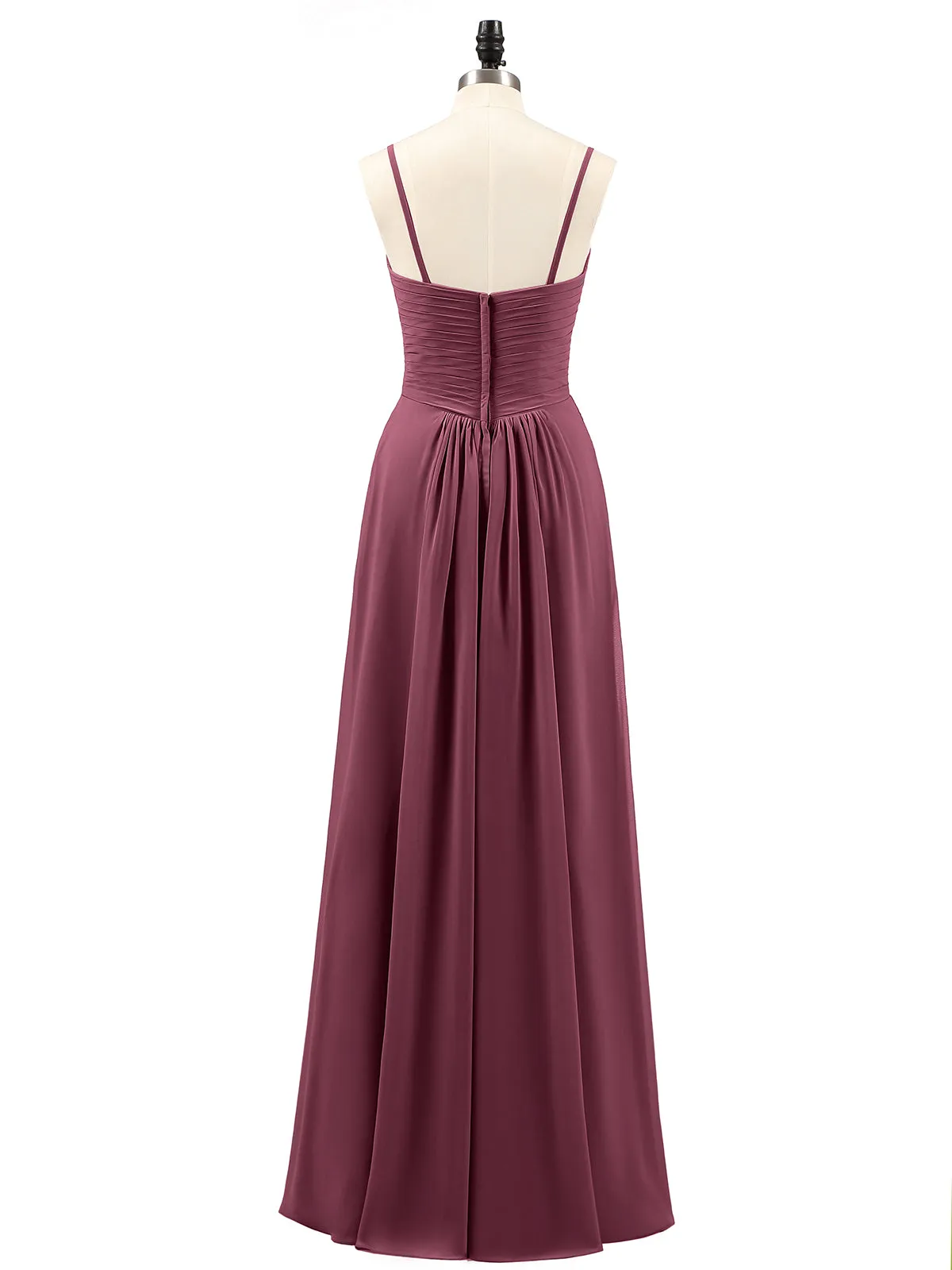 Chiffon Bridesmaid Dresses with Cascade Skirt-Mulberry Plus Size