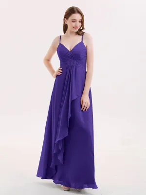 Chiffon Bridesmaid Dresses with Cascade Skirt-Regency Plus Size