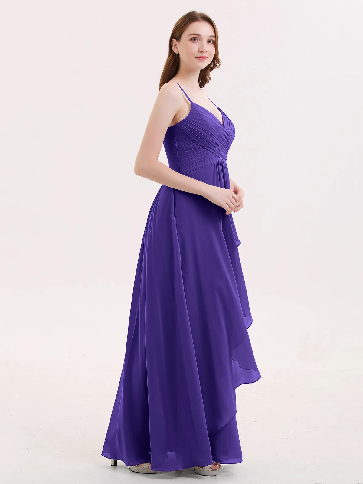 Chiffon Bridesmaid Dresses with Cascade Skirt-Regency Plus Size