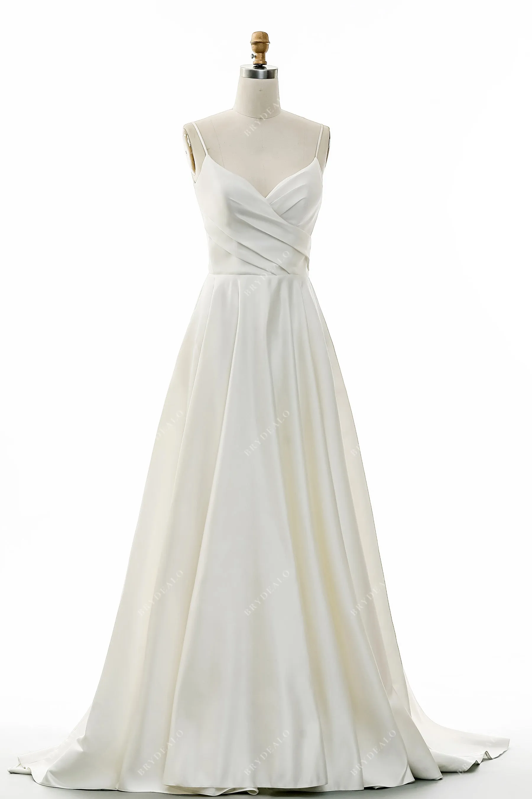 Classic Spaghetti Strap Pockets Wedding Ball Gown