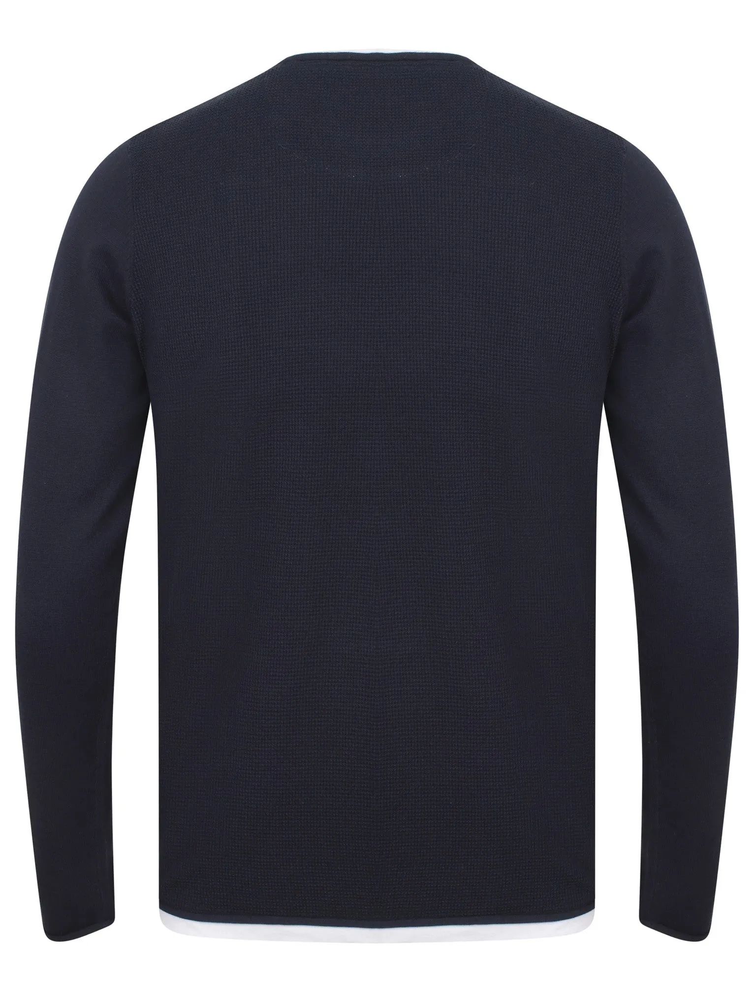 Conga Textured Jumper With Inner Mock T-Shirt In Midnight Blue - Dissident