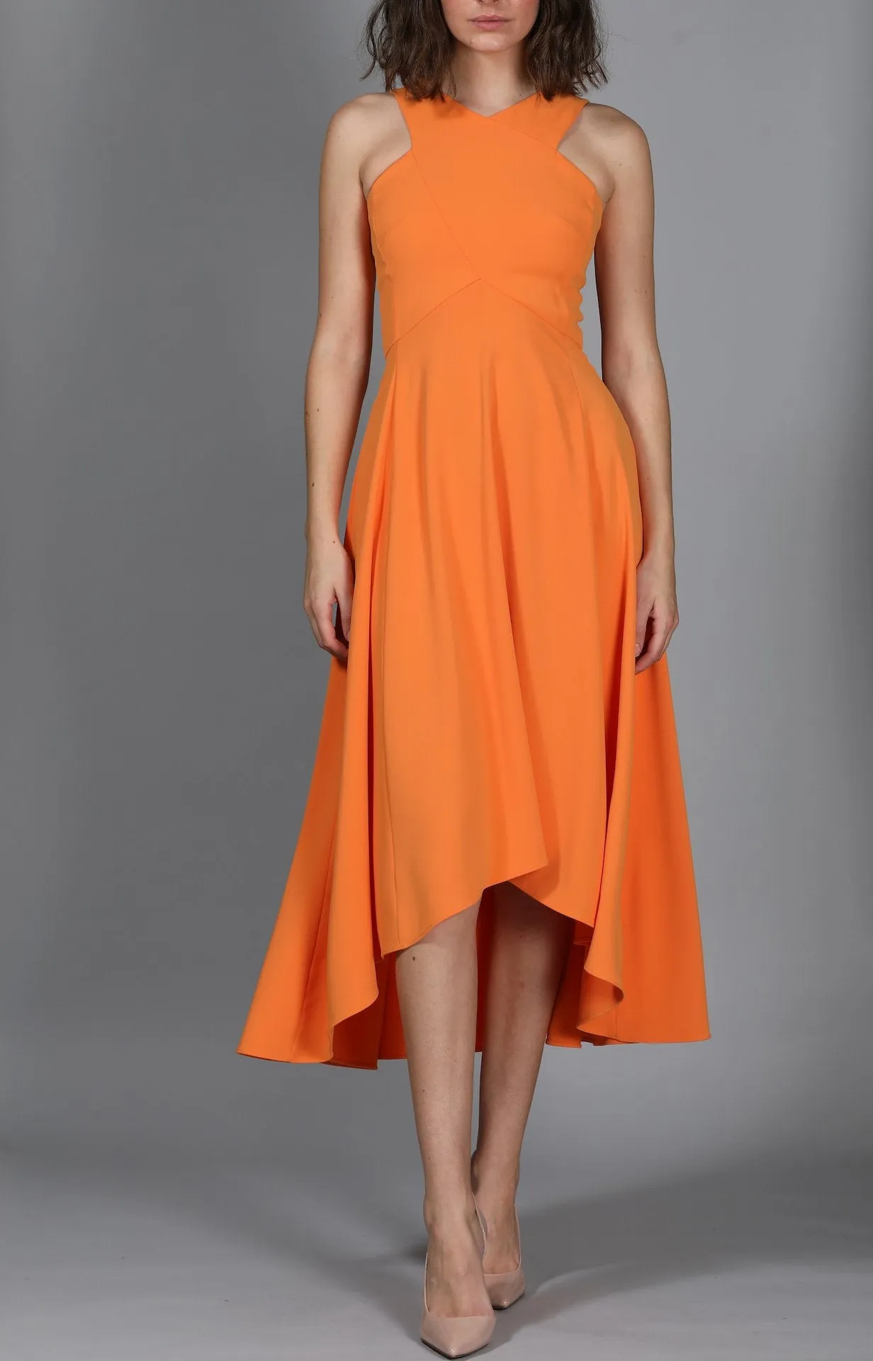 Coral Halterneck Dress