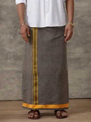 Couple Combo Half Sleeves Shirt Dhoti IC10 & Saree Set Black SRS46