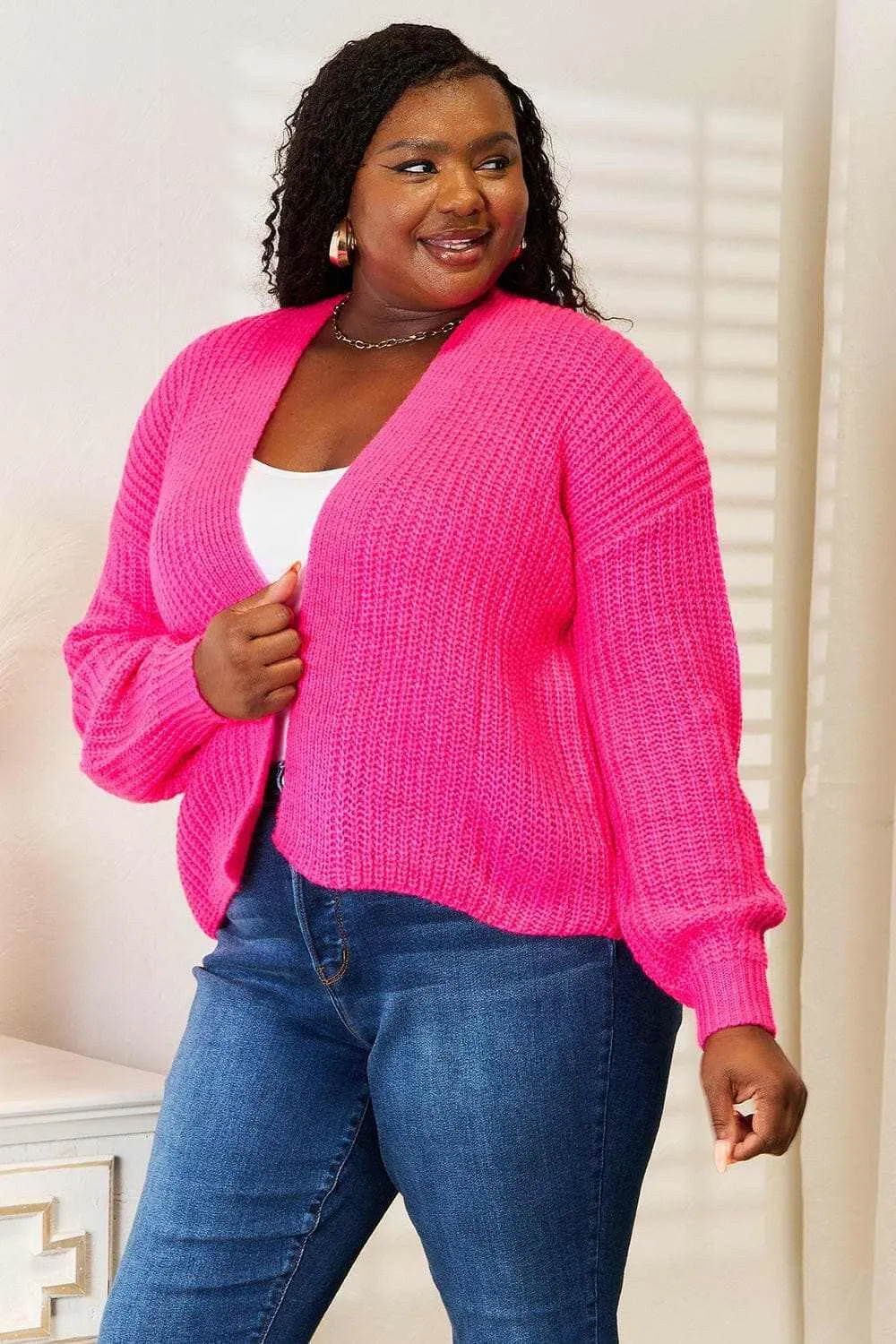 Cozy rib-knit cocoon cardigan