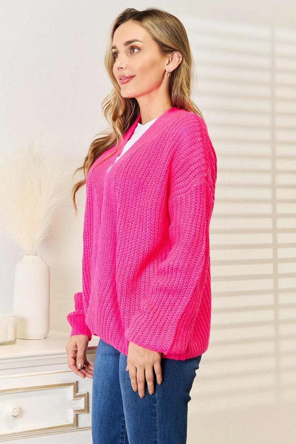 Cozy rib-knit cocoon cardigan
