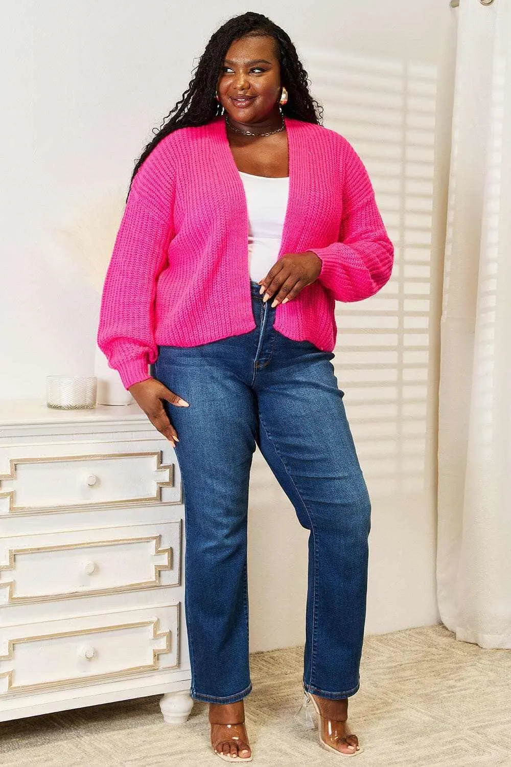 Cozy rib-knit cocoon cardigan