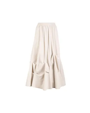 Crinkle Texture Folded Design Maxi Skirt