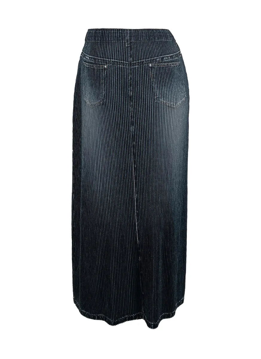 D240050 Pleated Front Button & Slit Skirt *Last Piece