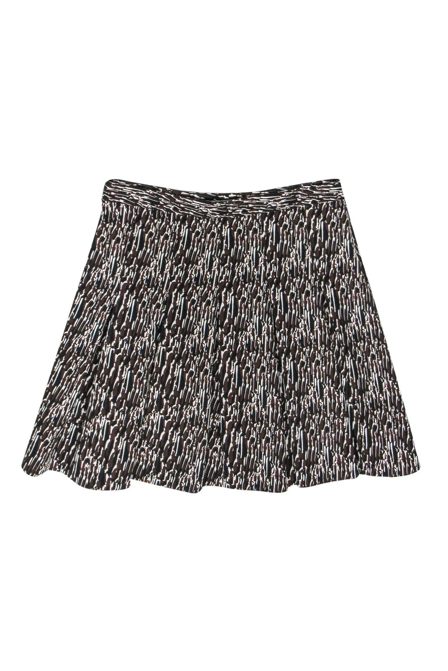 Diane von Furstenberg - Brown Pleated Knit Skirt Sz 8