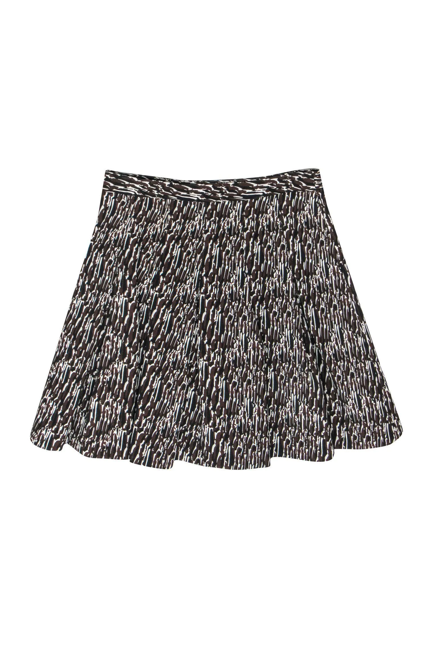 Diane von Furstenberg - Brown Pleated Knit Skirt Sz 8