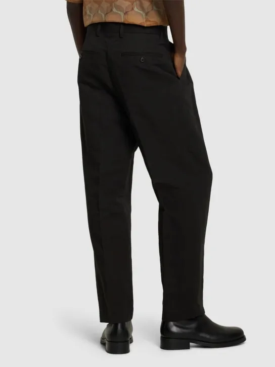 Dries Van Noten   Pellow pleated linen &amp; cotton pants 